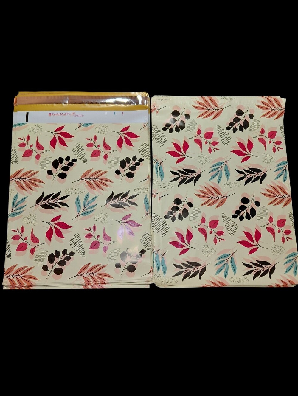 20ct. 12x15.5 Fall Leaf Polymailers, Random Thank You Cards And Stickers - Picture 3 of 4